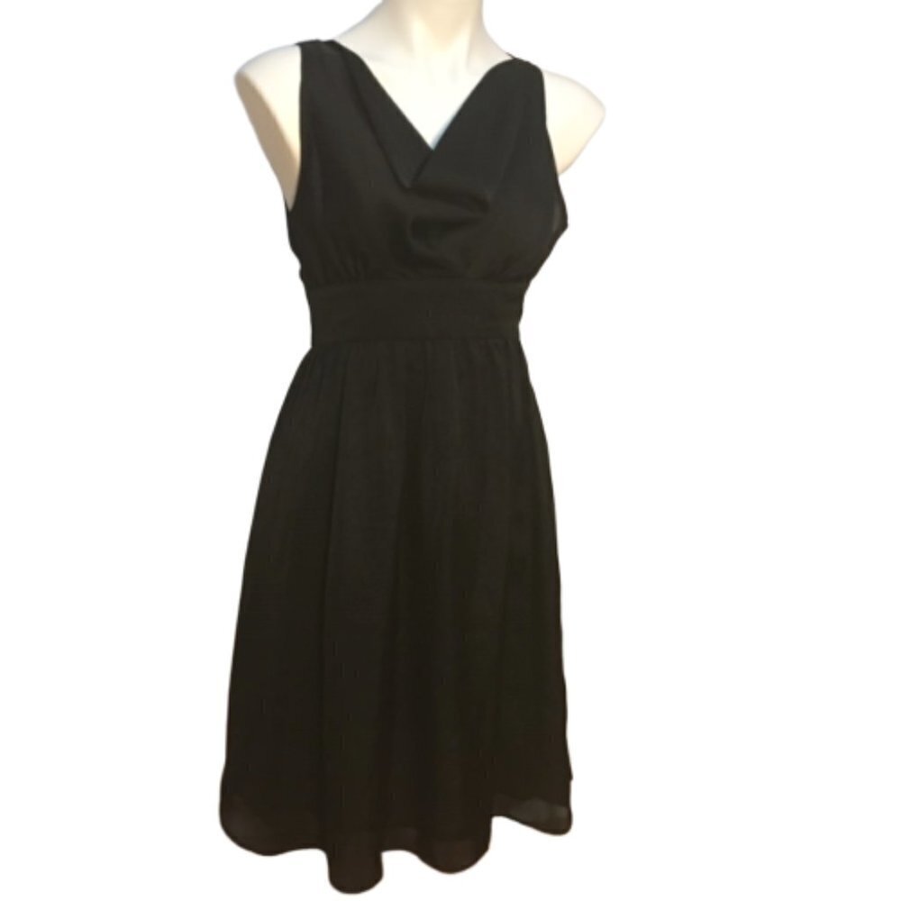 Zara Basic Black Cowl neck little black dress Draped Base layer XS